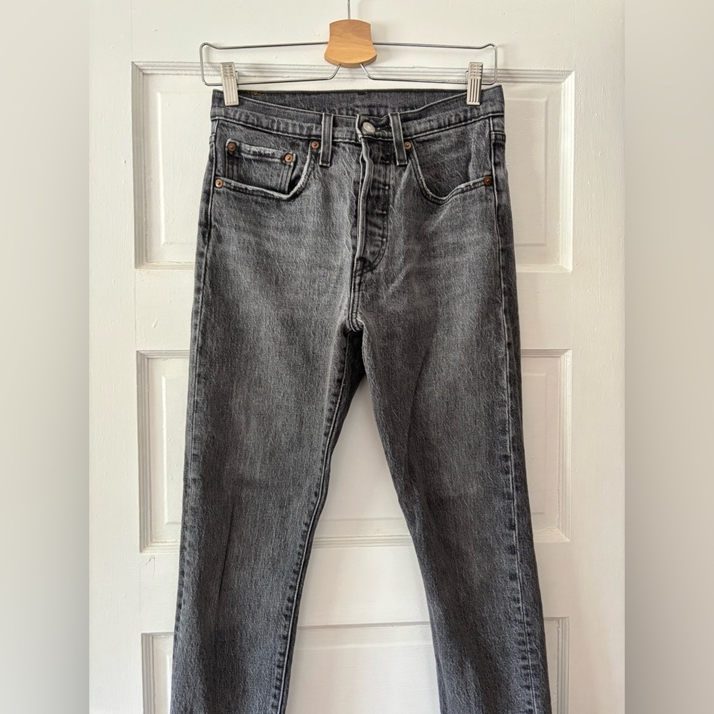 Levi's 501 Jeans Washed Black Button Fly